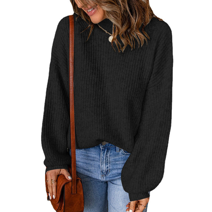 Damen Übergroßer Pullover mit strukturiertem Muster und hochgeschlossenen Ausschnitt Drune