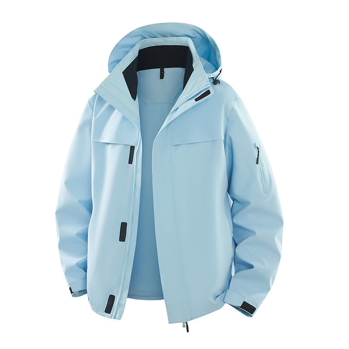 Herren Urbaner Softshell-Outdoorblouson mit Kapuze, verdecktem Reißverschluss und Mehrfach-Taschen Drune