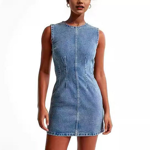 Damen Jeanskleid im modernen Schnitt mit nahtlosen Details Drune