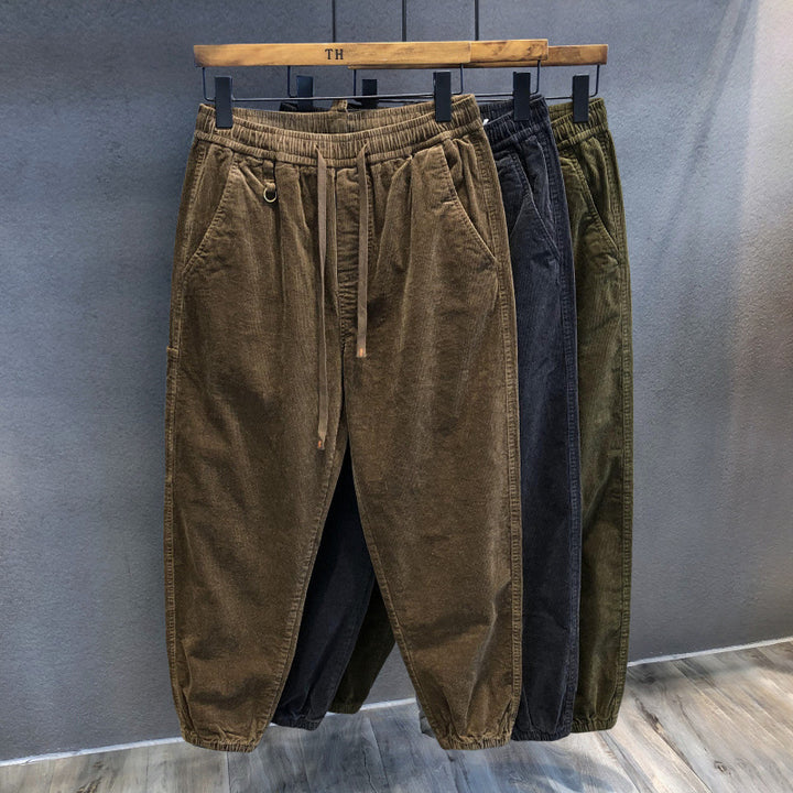 Herren Bequeme Cord-Hose mit elastischem Bund Drune
