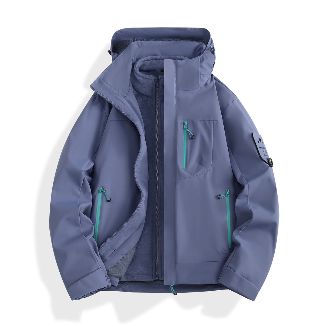 Damen zweilagige Softshell-Parka mit herausnehmbarem Fleecefutter und wasserdichten Reißverschlüssen Drune