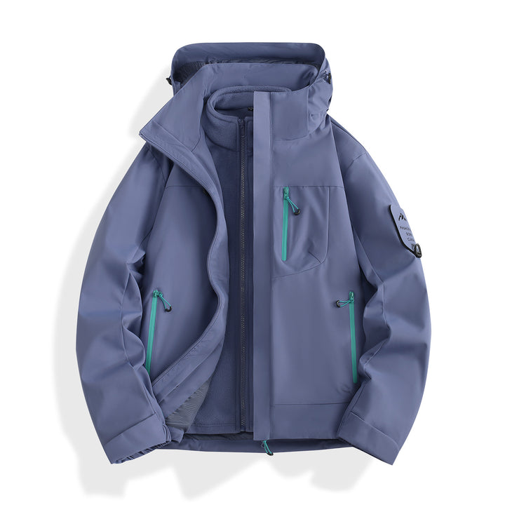 Damen zweilagige Softshell-Parka mit herausnehmbarem Fleecefutter und wasserdichten Reißverschlüssen Drune