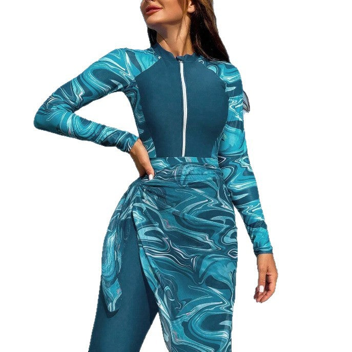 Damen Sportlicher Badeanzug mit elegantem Wickelrock Drune