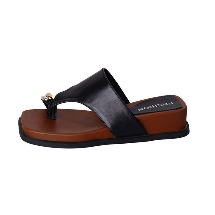 Damen Bequeme Zehentrenner-Sandalen mit modischem Riemendesign und ergonomischer Sohle Drune