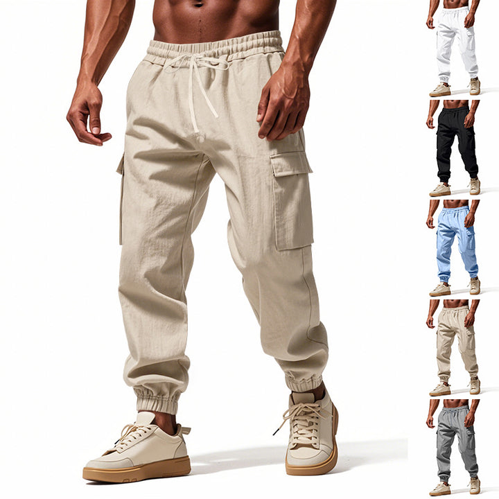 Herren Utility-Cargo-Jogger mit elastischem Bund, Kordelzug und großem Seitentaschen‑Panel Drune