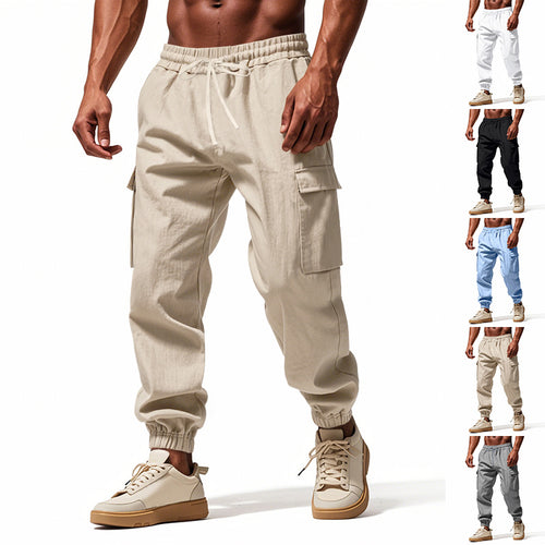 Herren Utility-Cargo-Jogger mit elastischem Bund, Kordelzug und großem Seitentaschen‑Panel Drune