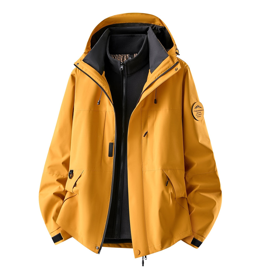 Damen Dreiteilige wasserdichte Outdoorjacke mit abnehmbarem Fleece-Innenlayer Drune