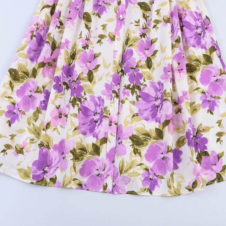 Damen Midikleid mit Hemdblusenkragen, taillenbetontem Flechtgürtel und Volantrock Drune