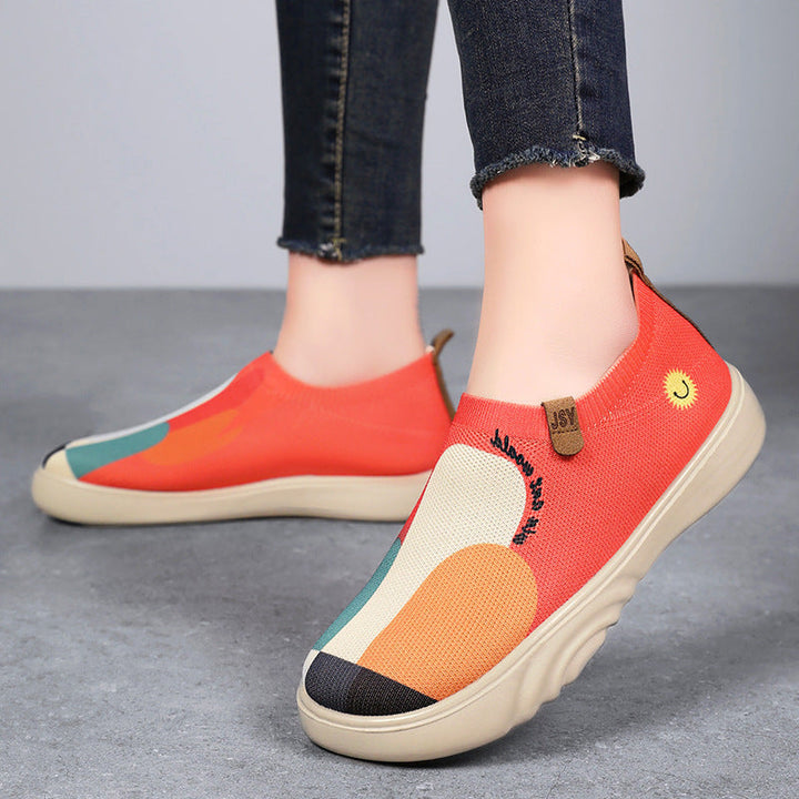 Damen Leichte und elastische Slip-On Sneaker mit kreativen Details Drune