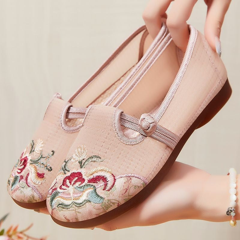 Damen bestickte Ballerina-Schuhe Drune