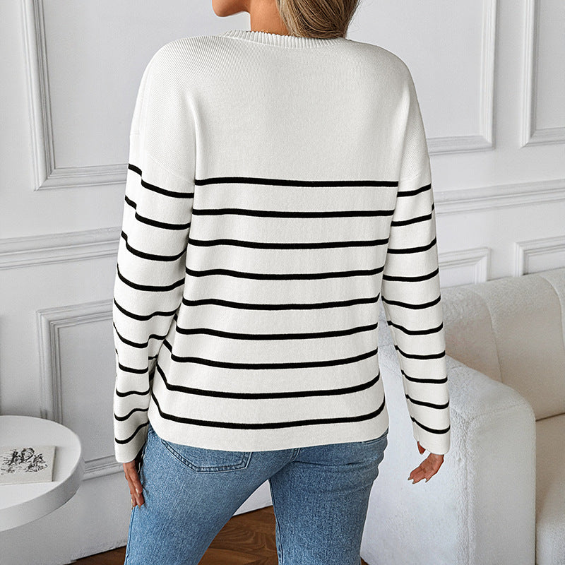 Damen Oversized Streifenpullover Drune