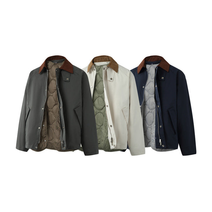 Herren Boxy‑Fieldjacke mit abnehmbarer wattierter Innenweste und Cordkragen Drune