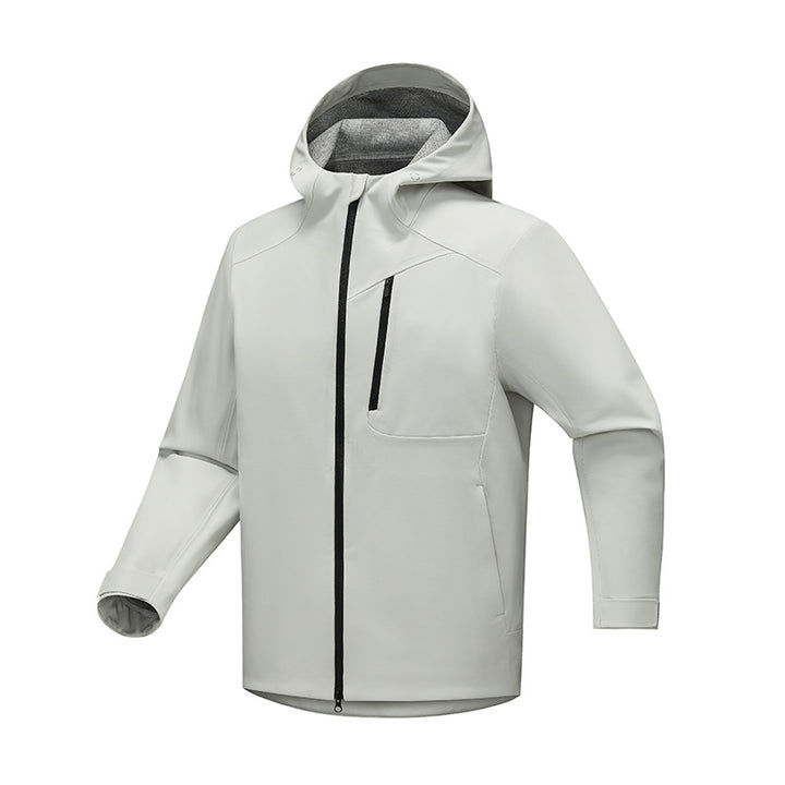 Herren Technische Softshell‑Regenjacke mit wasserdichter Membran, verschweißten Nähten & Kapuze Drune