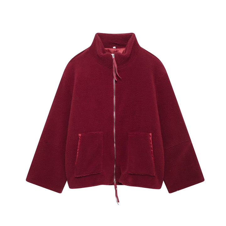 Damen Fleecejacke mit hohem Kragen und praktischen Taschen Drune