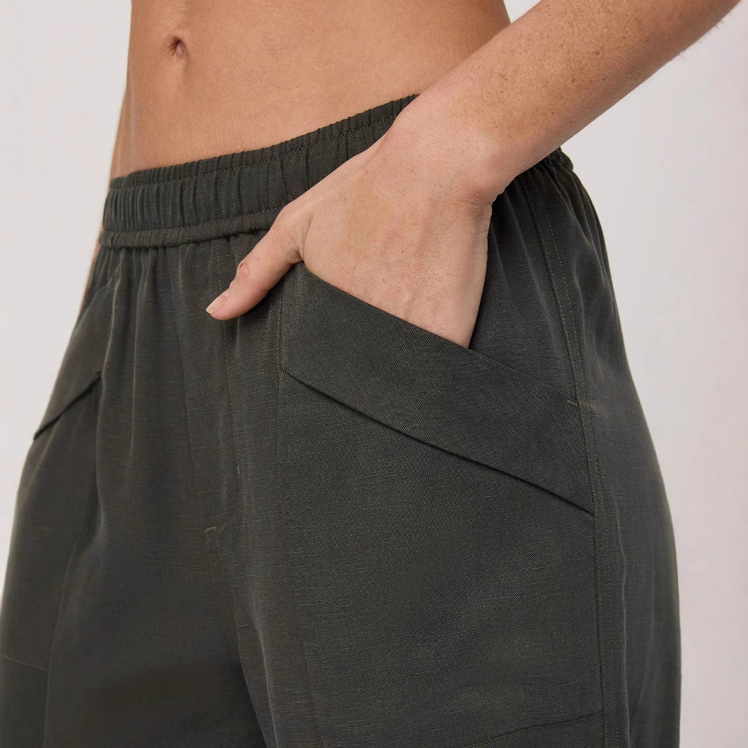 Damen lässige Freizeithose mit seitlichen Taschen Drune
