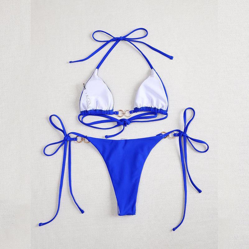 Damen Triangel-Bikini mit bezaubernden Ringakzenten und verstellbaren Bändern Drune