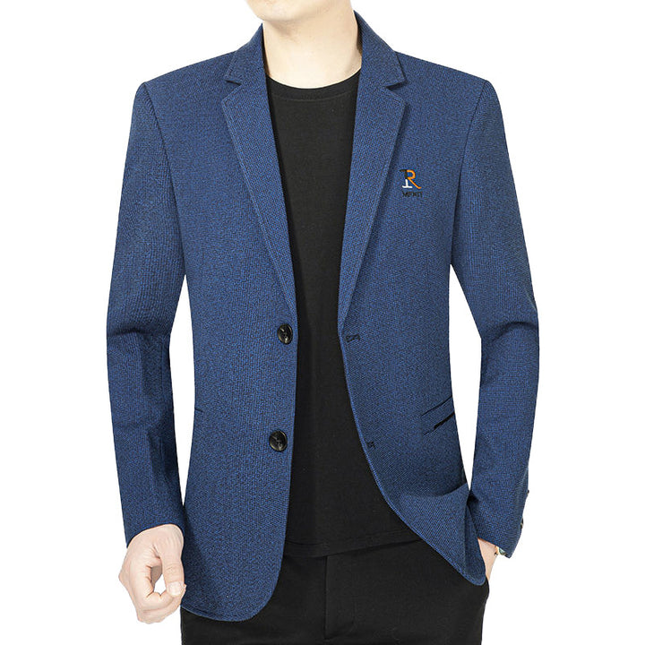 Herren Slim Fit Sakko mit feiner Struktur und klassischer Knopfleiste Drune