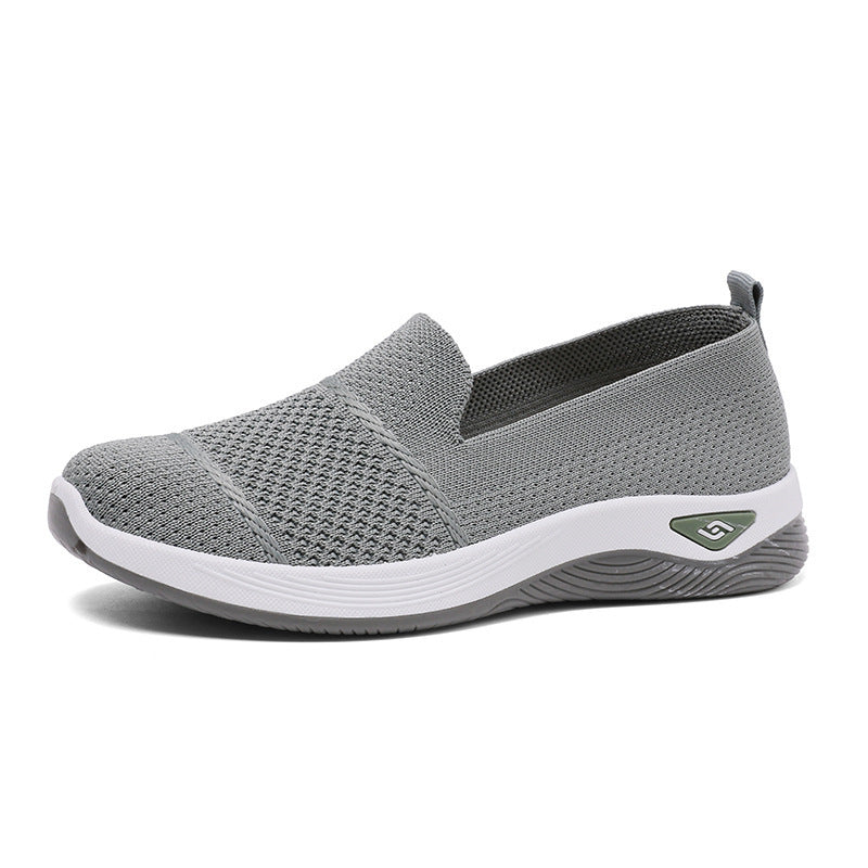 Damen nan nahtloser Strick-Slip-On Walking-Slipper mit elastischem Fersenhalt und griffiger Thermogummi-Laufsohle Drune