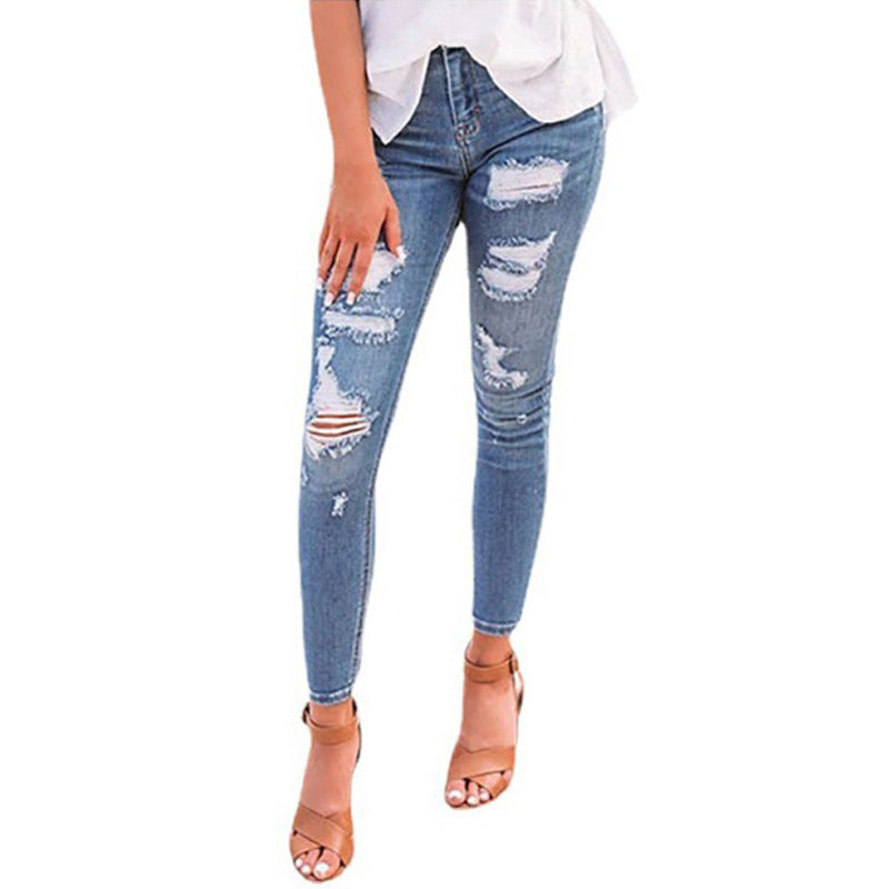Damen Skinny Jeans mit modischen Destroyed-Effekten Drune
