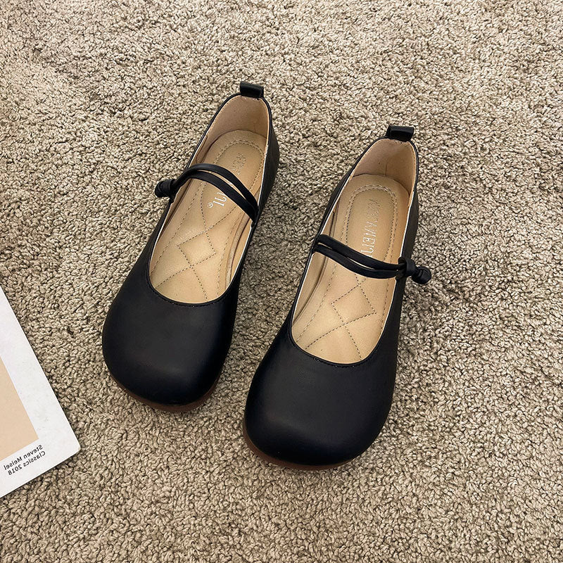 Damen Bequeme und elegante Ballerinas mit verstellbarem Riemen und weicher Innensohle Drune