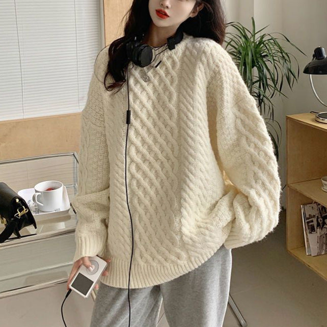 Damen Grobstrickpullover mit einzigartiger Struktur Drune