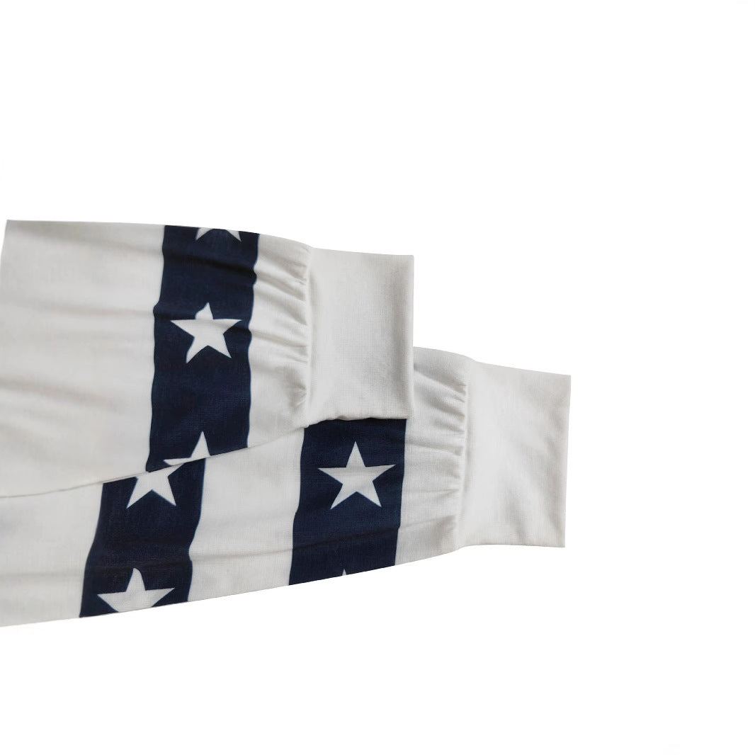 Damen Sweatshirt mit amerikanischem Flaggenmotiv und Sternen Drune