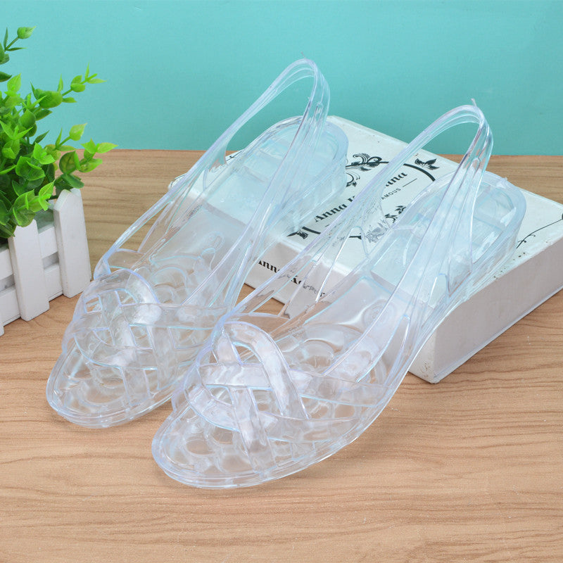 Damen Slingback Sandalen aus transparentem Material mit komfortabler Sohle Drune