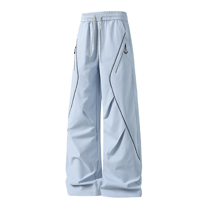 Herren Weite Utility-Jogginghose aus Funktionsnylon mit Kordelzug, Reißverschlusstaschen & kontrastierenden Nahtleisten Drune