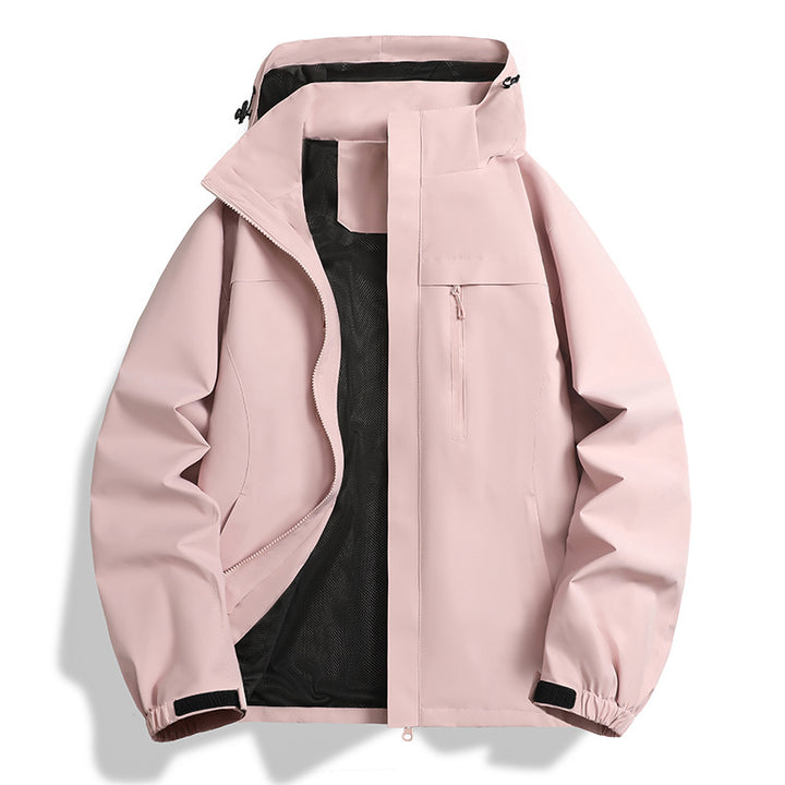 Herren Wasser- und winddichte Softshell-Outdoorjacke mit Kapuze, atmungsaktivem Meshfutter und Brustreißverschluss Drune