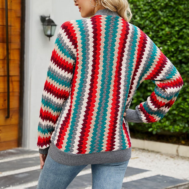 Drune | Bunter Strickstrickjacke