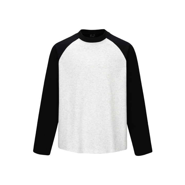 Unisex Raglan-Langarm‑Sweatshirt aus Baumwollmischung mit kontrastierenden Ärmeln und geripptem Rundhals Drune