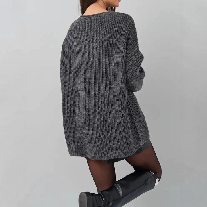 Damen Gemusterter Oversized Pullover
