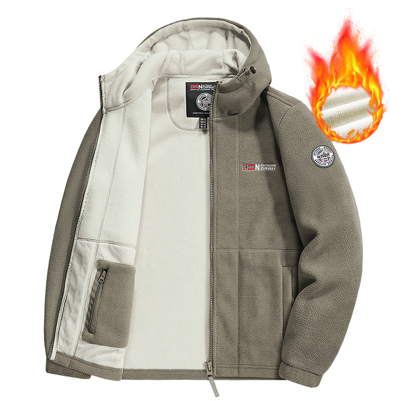 Herren Fleecejacke mit praktischem Halsschutz Drune