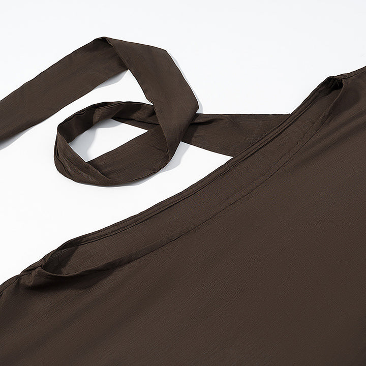 Damen nan fließender Capeponcho mit Schluppe, asymmetrischem Zipfelsaum und Ösenbesatz Drune