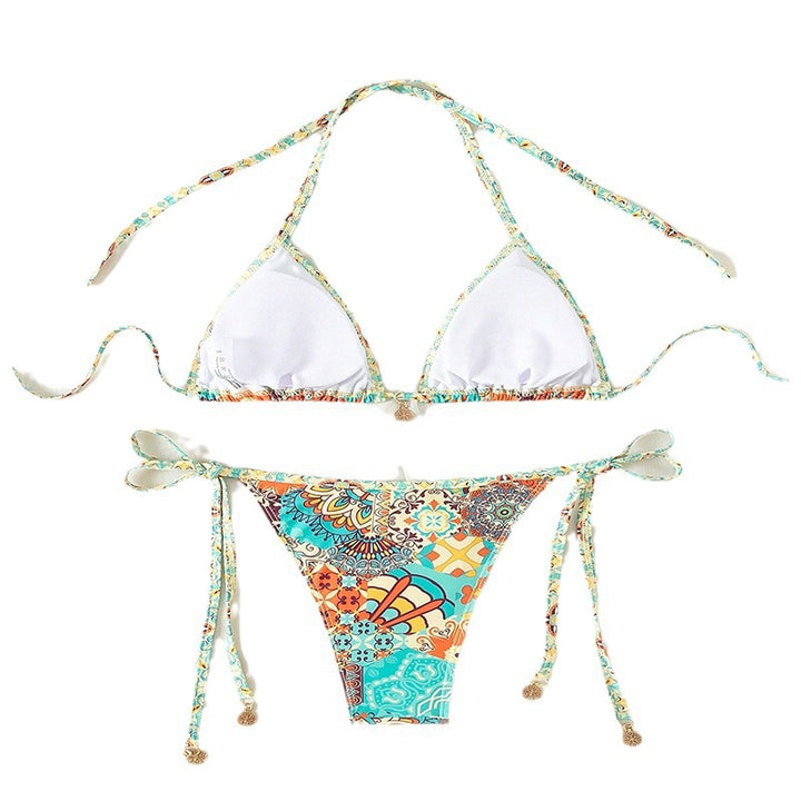 Damen Triangel-Bikini mit verspieltem Design und verstellbaren Bändern Drune