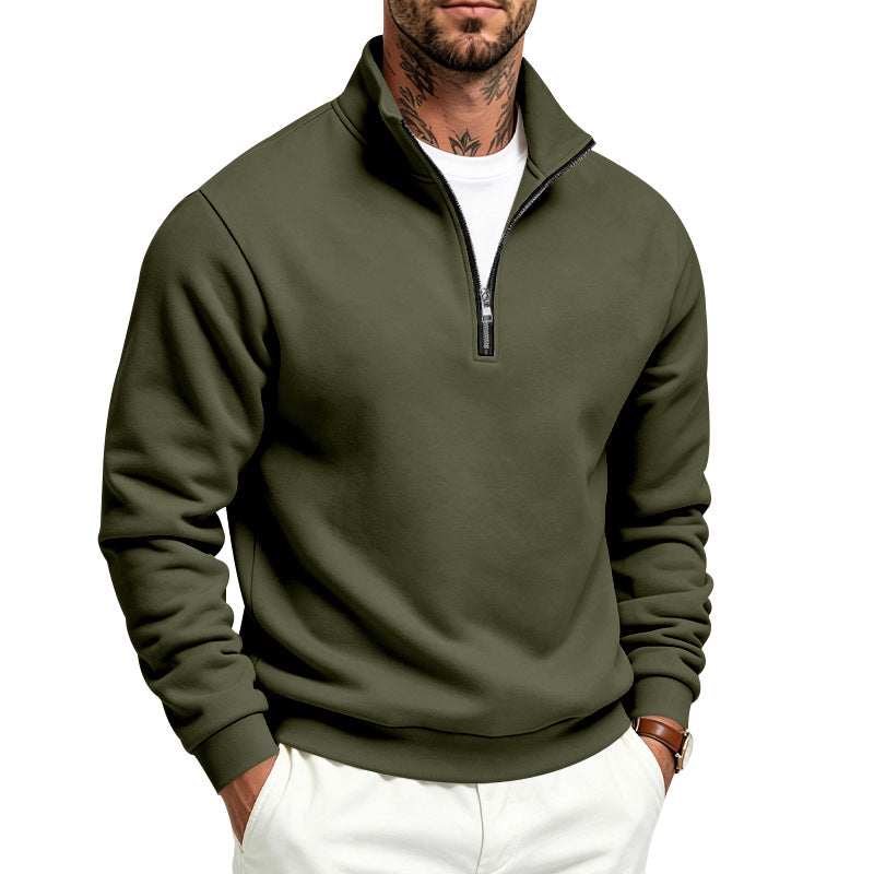 Herren Halbzip-Sweatshirt mit Troyerkragen und weicher Fleece-Innenseite Drune