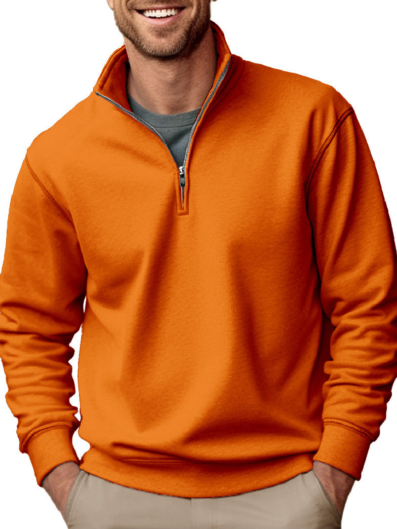 Herren nan Halbzip-Sweatshirt mit Stehkragen und weichem Fleece-Innenfutter Drune