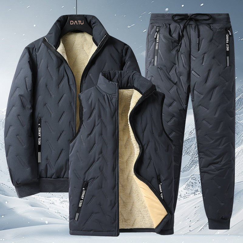 Herren Thermo-Steppset mit separater Weste, Teddyfutter und elastischer Jogginghose Drune