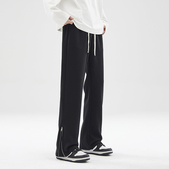 Herren weite Sweatpant mit Saum-Reißverschluss und Tunnelzug Drune