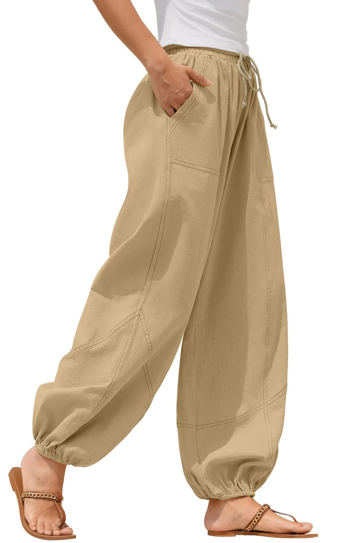 Damen Lässige Weitbein-Hose mit praktischen Taschen Drune