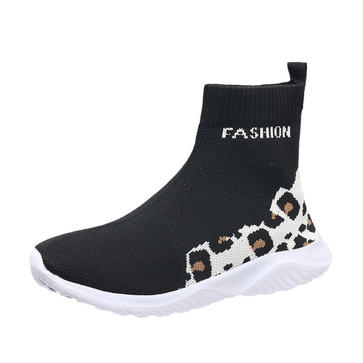 Damen modische Sockensneaker mit animalischem Muster und elastischem Obermaterial Drune