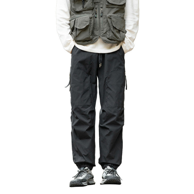 Herren Taktische Cargo-Joggerhose mit elastischem Bund, Reißverschluss‑Taschen und geripptem Knöchelabschluss Drune