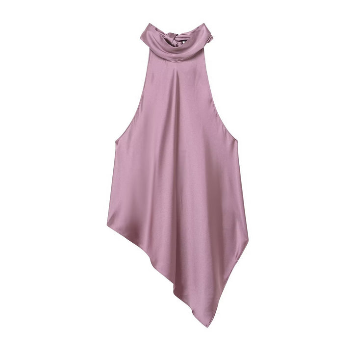 Damen elegant geschnittenes Top mit hochgeschlossenem Kragen Drune