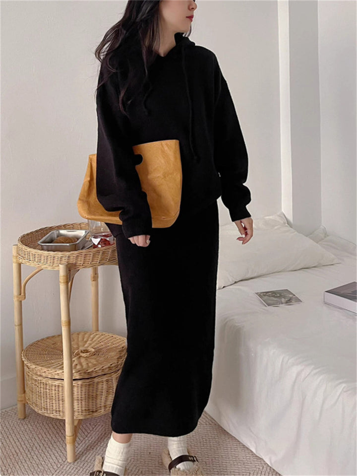 Damen Hoodie-Kleid mit elegantem Schnitt und praktischen Taschen Drune