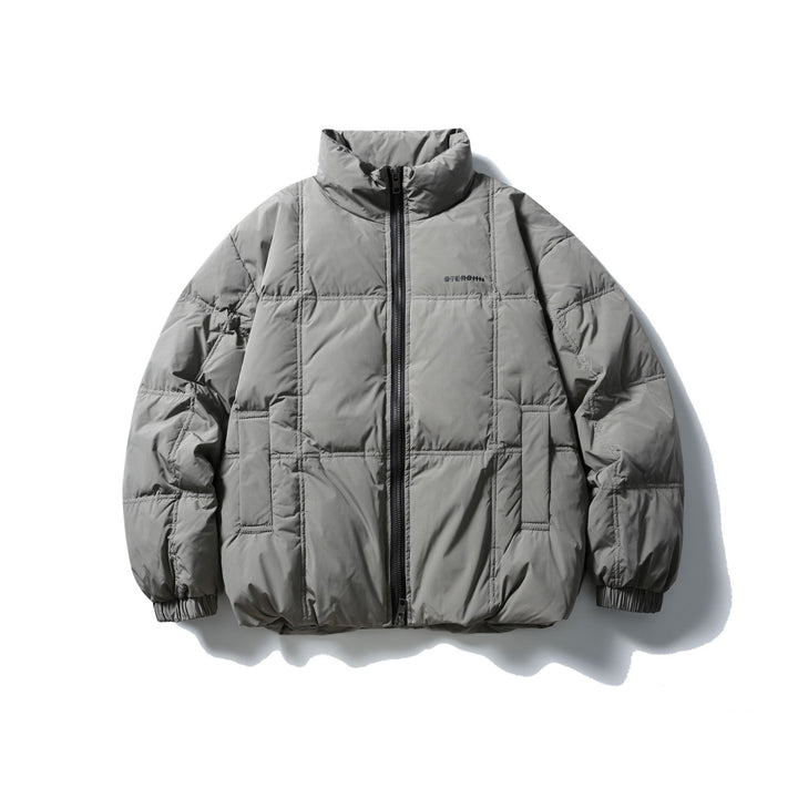 Herren Boxy-Steppjacke mit hohem Standkragen, Karo-Steppung und elastischem Saum Drune