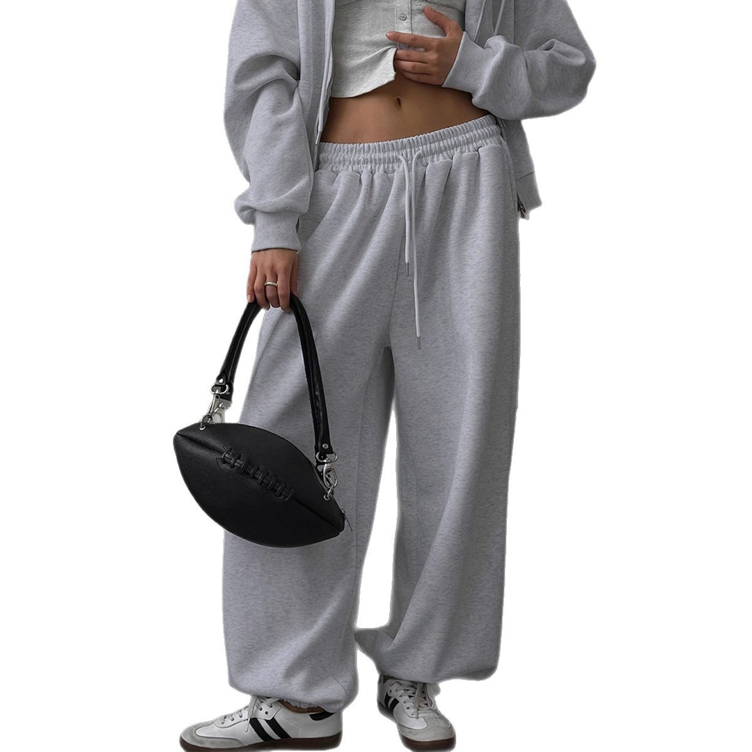 Damen Bequemes Oversized-Lounge-Set mit Kapuze und elastischem Bund Drune