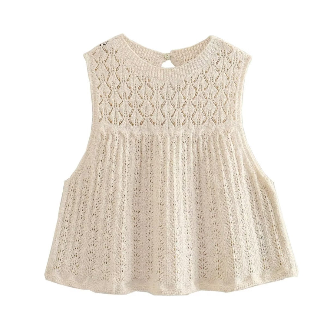 DruneMODE | Mode Lässig Strickweste Hohlschliff Top Strick Kurzer Rock Set