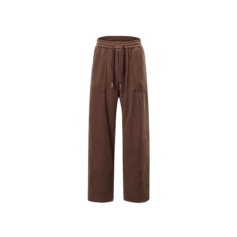 Damen Cordhose mit weitem Bein, elastischem Bund und aufgesetzten Taschen Drune