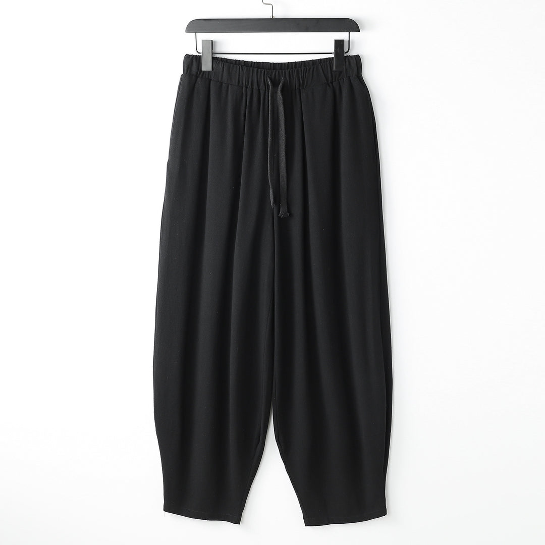 Damen Lässige Harem-Joggerhose mit hohem elastischem Bund und Zugkordel Drune