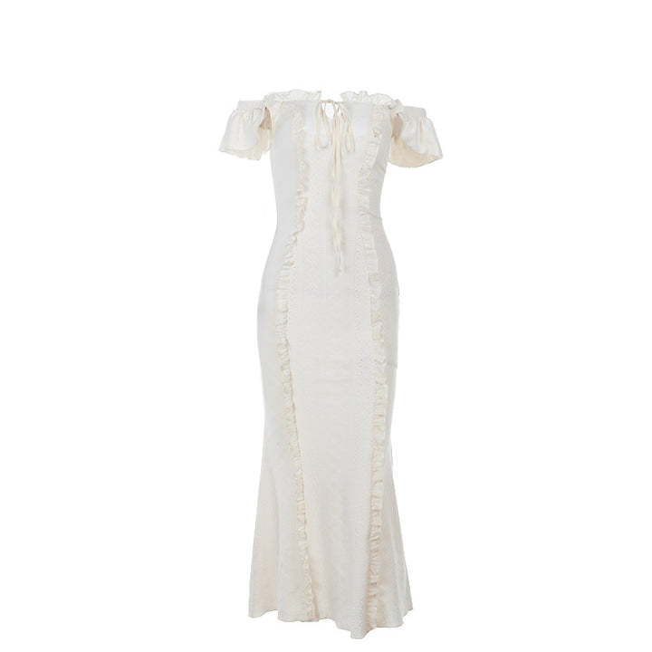 Damen Sommerliches Maxikleid mit Rüschendetails Drune